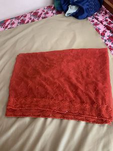 Red Work Dupatta