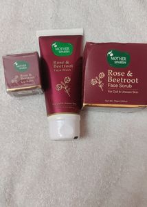 Mothersparsh beetroot combo/face wash/scrub/lip balm