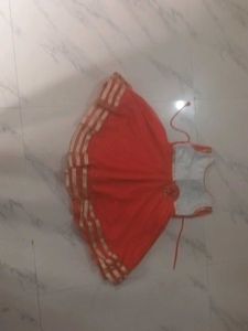 Orange & White Girl's Dress