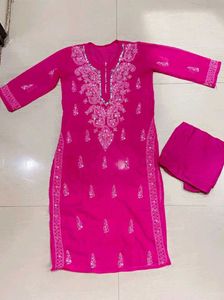 Beautiful Mirror Work Chekenkari Kurti With Inner