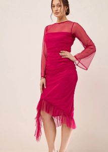 Magenta Midi Dress
