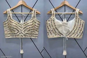 Red Mirror Work Blouse
