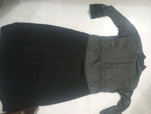 Gray And Black Designer Embroidered Saudi Abaya
