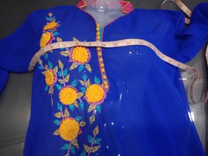 Royal Blue Kurti With Sleeveless Inner👗