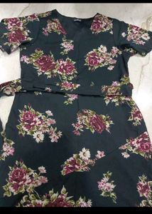 Midi Floral Wrap Dress