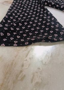 Black Beautiful Top With White Print