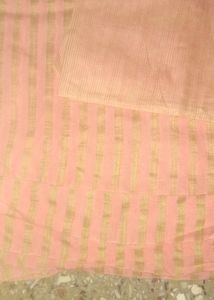 Peach Color Mulmul Saree With Cut Blouse Piece