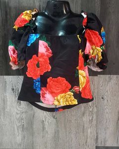 Floral Print Puff Sleeve Top