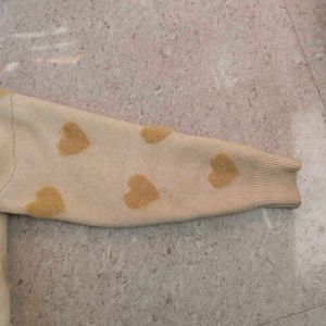 Pintresty Heart Print Knit Sweater(oversize)