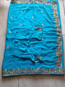 Stone Work Heavy Saree