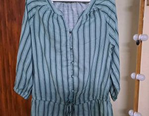 Striped Green Full Sleeve Top – Excellent Conditio
