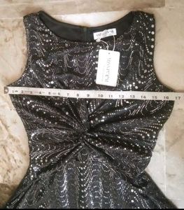 MISS POEM Brand New Mirror sequence midi dress