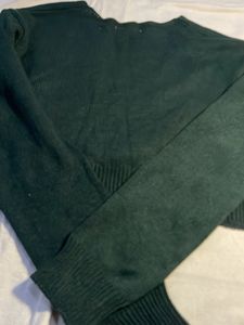 Green Cropped Cardigan