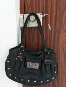 Black Studded Satchel Bag