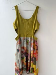 Floral Print Cutout Dress