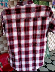 Combo 3 Shirt Red &amp; White Plaid Button-Down Shir