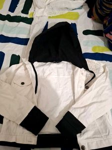 White Jacket with Black Hood
