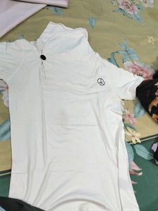 White Peace Sign Tee