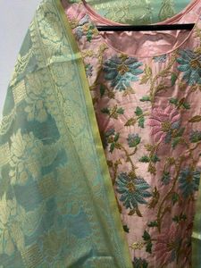 Elegant Embroidered Pant Suit