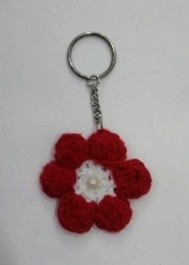 Red Flower Key Chain