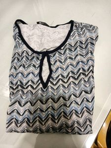 Printed Blue Top