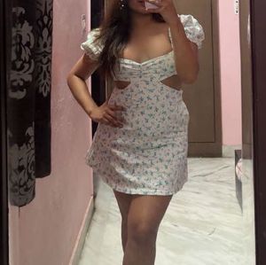 Floral zara Cutout Mini Dress