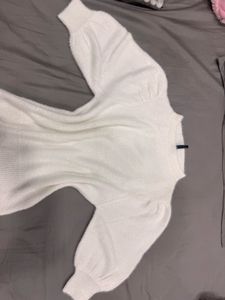 Fluffy White Sweatshirt