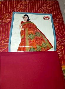 Red Printed Saree