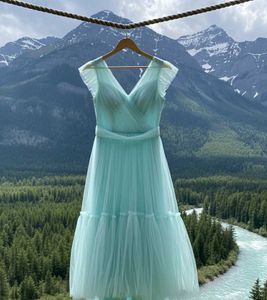 Elegant Aqua Tulle Dress for women