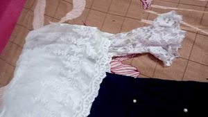 Elegant Navy &amp; White Dress