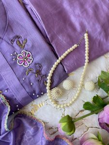 Lavender Colour Chinnon Luxury Suit Set