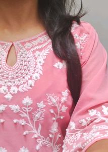 Pink Beaded Kurta Set ✨