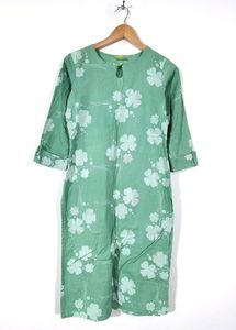 Pastel Green Floral Print Kurta (Women's)