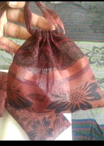 Floral Print Drawstring Pouches (Set of 5)