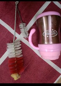 Combo Of Camera Steel Feeding Bottle With Brush