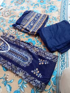 Navy Blue Suit Pant Set