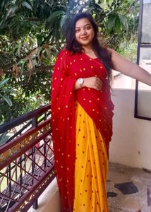 Elegant Red & Yellow Saree
