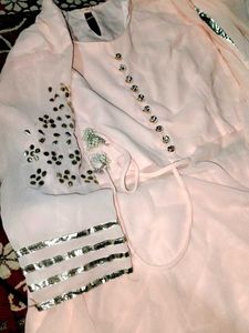 Peach Colour Langa Top With Dupatta Designer
