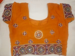 Orange Party Wear Saree With Blouse