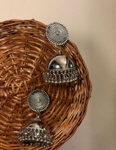 Silver Jhumka Earrings