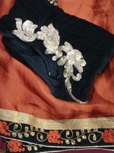 Embroidered Velvet Saree