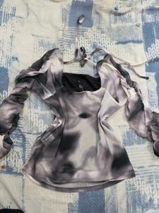 Trendy Tie-Dye Long Sleeve Top