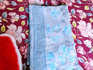 🩵✨Elegant Blue Printed Saree✨