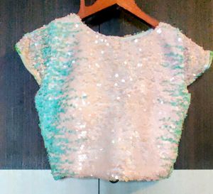 Multicolour Sequence Work Saree Blouse