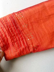 Orange Silk Kurta From Pantaloons