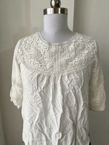 Boho White Blouse &amp; Floral Ruffle Skirt Set