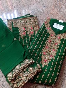 Emerald Green Embroidered Salwar Kameez Suit