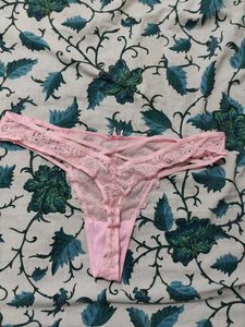 Pink Lace Thong Panty