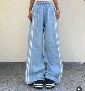 Baggy Side-Striped Denim Jeans.