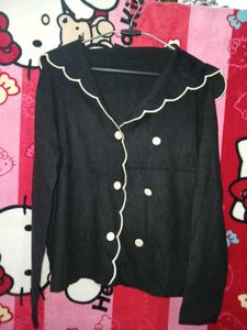 Cute Korean  Black Cardigan